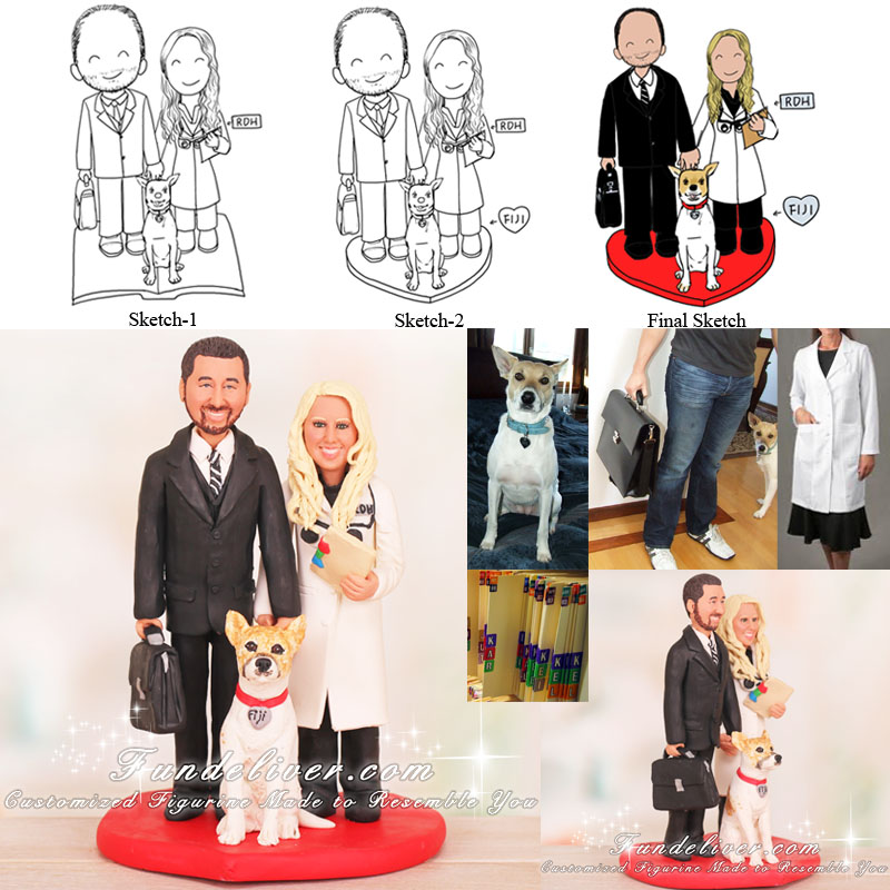 Attorney and Dental Hygienist Wedding Cake Toppers
